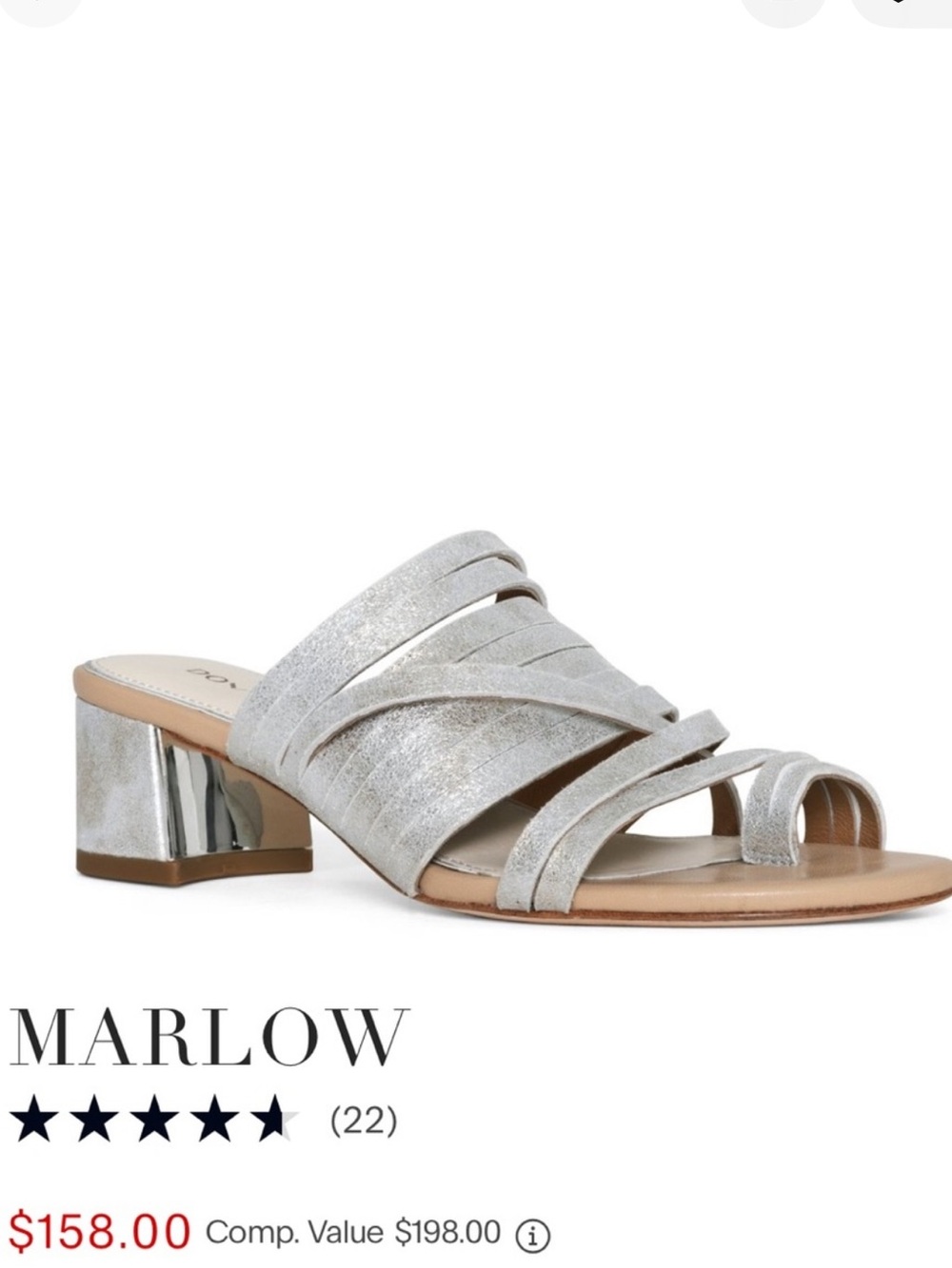 Donald J. Pliner MARLOW silver metallic Multi-Strap Block Heel Mulest sz 10M